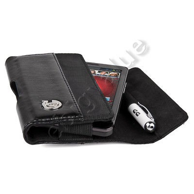 Black Leather Belt Clip Holster Pouch Case for Verizon LG Lucid 4G 