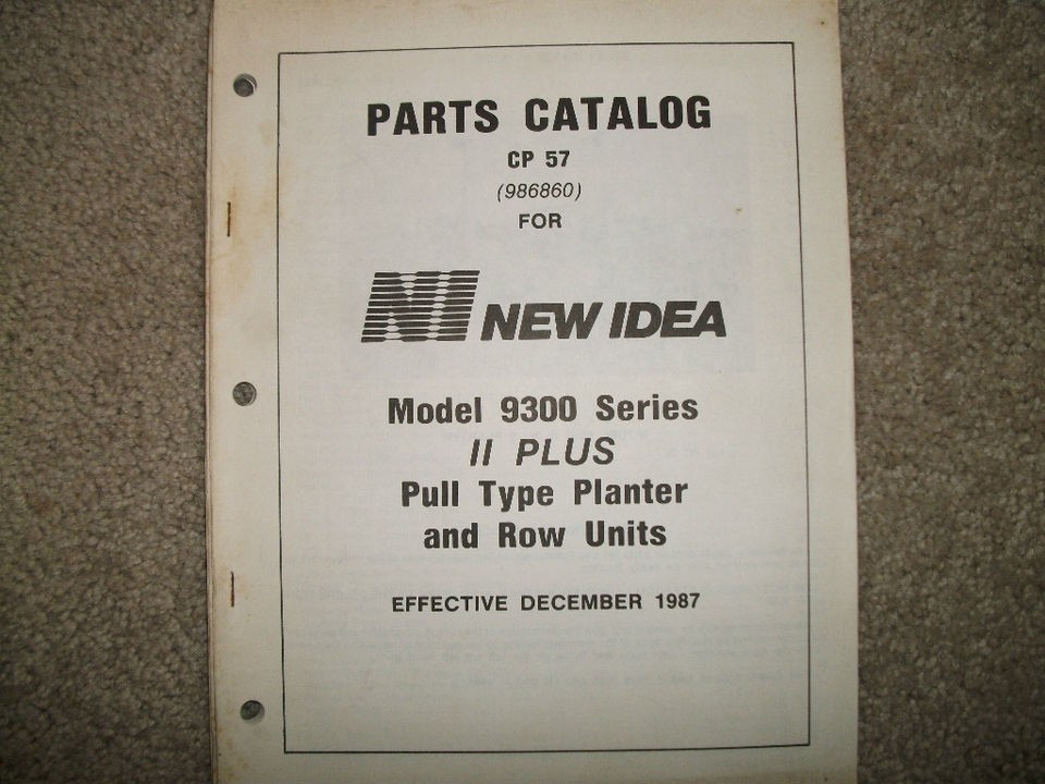 New Idea 9300 series 2 Plus pull type Planter & Row units parts 
