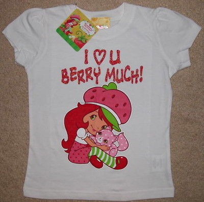 STRAWBERRY SHORTCAKE / I LUV U BERRY MUCH / GIRLS T SHIRT / SIZE 4T 