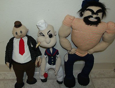 Newly listed POPEYE BRUTUS bluto WIMPY HANDMADE Figures Dolls Plush 