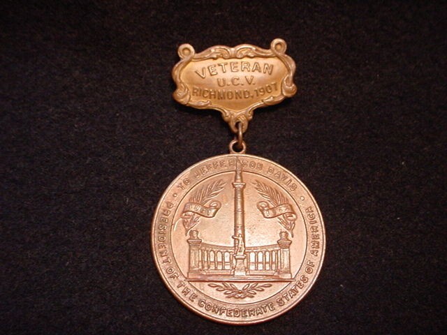 1907 richmond va united confederate veterans medal 