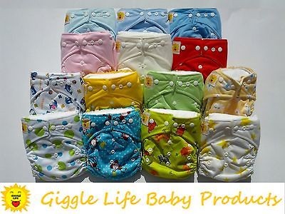   Life Ultra Soft Cloth Diapers & 20 x Inserts One Size 8 33lbs AIO