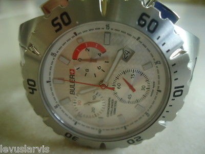 Buler Chronograph Challenger Stainless Steel Saphire Crystal Mens 