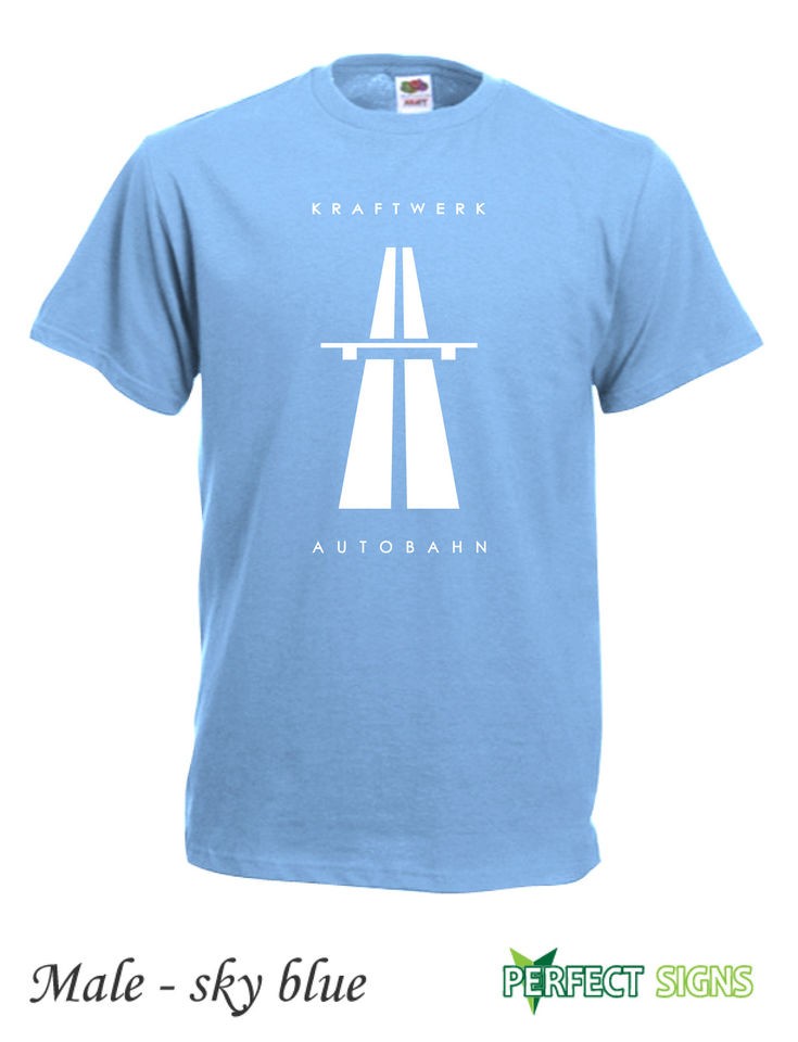 kraftwerk autobahn retro t shirt s 2xl free p p sky blue