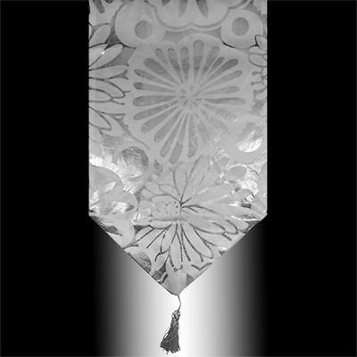new white silver velvet decorative table runner cloth from china