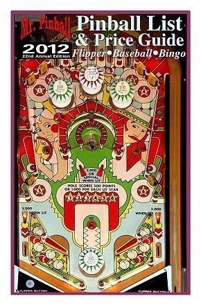 2012 Mr. Pinball Price Guide covers Pinball Machines, Baseball, Bingo 
