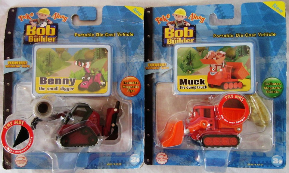 Take Along Bob Builder Diecast Muck dump truck & Benny digger  NEW