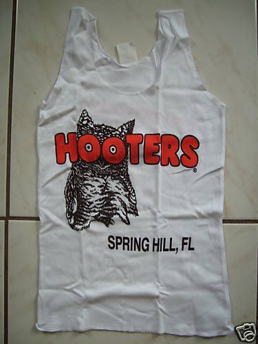 NEW HOOTERS AUTHENTIC WHITE UNIFORM TANK TOP FLORIDA XS/S/M/L W/UNDIES 