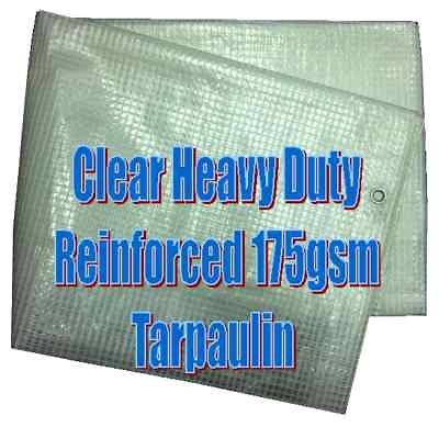 Clear Tarpaulin Reinforced 3M x 4M Rain Sheet Tarp Sheeting Cover 