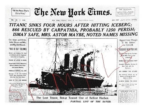 TITANIC iron on t shirt,apron,bag, tea towel transfer.newspaper.pillow 