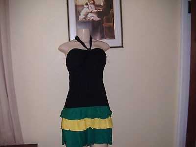 REGGAEROOTS EXQUISITE JAMAICAN NATIONAL COLORS OFFTHE SHOULDERS 