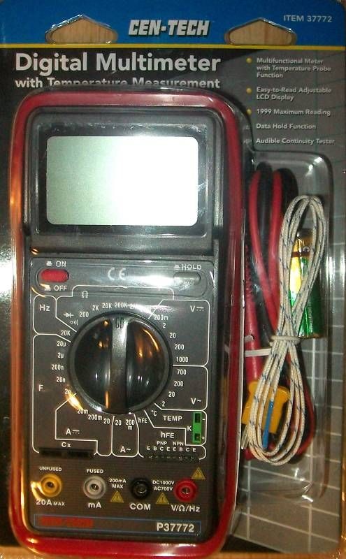 cen tech digital multimeter w temperature measurement 