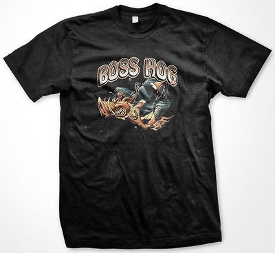 Boss Hog Biker Motorcycle Mens T shirt Funny Cool Chopper Tees