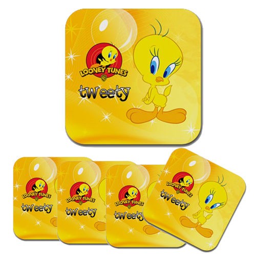 new 4 pcs tweety bird drinks rubber coaster coasters from hong kong 