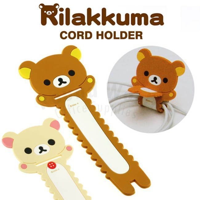   Relax Bear Cute iphone Headphone Earphone Cord Holder Organizer