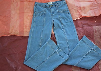 free people retro blue wide leg jeans wide legs size 28