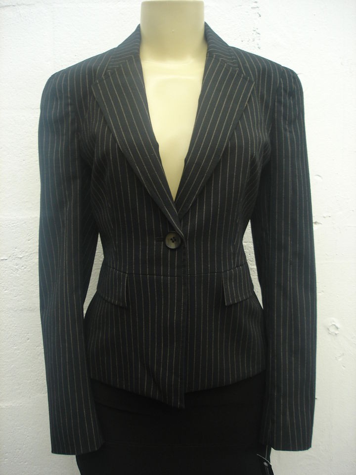 Jones New York Collection women blazer jacket Wall Street jet black 