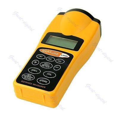 LCD Ultrasonic Laser Pointer Distance Measurer Range Finder Device 18M 