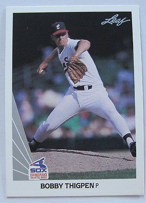 1990 leaf bobby thigpen white sox card 175 time left