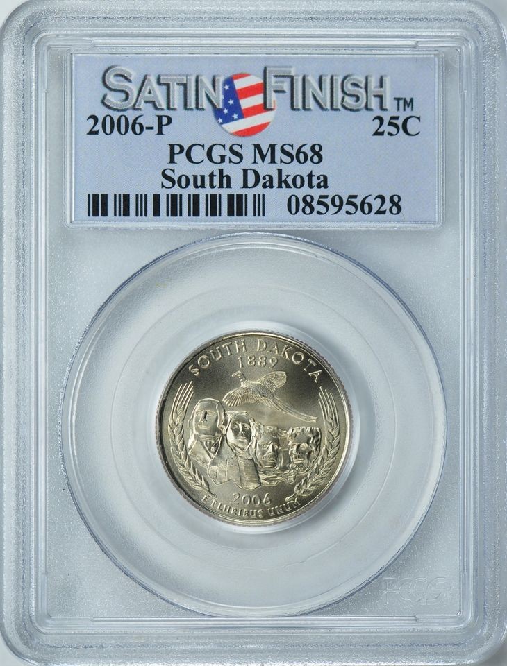 2006 p south dakota satin quarter 25c pcgs ms68 time