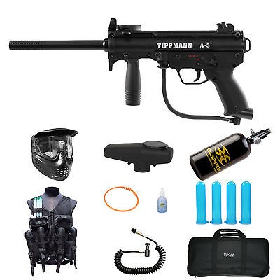 TIPPMANN A5 A 5 eGrip Paintball Gun HPA N2 Deluxe Vest Pack 11425