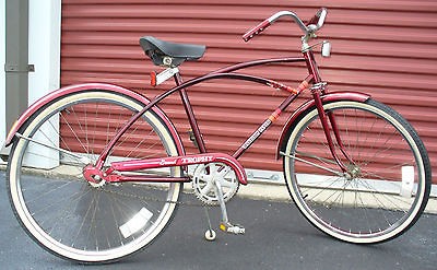 nice vintage mens western flyer maroon bike 