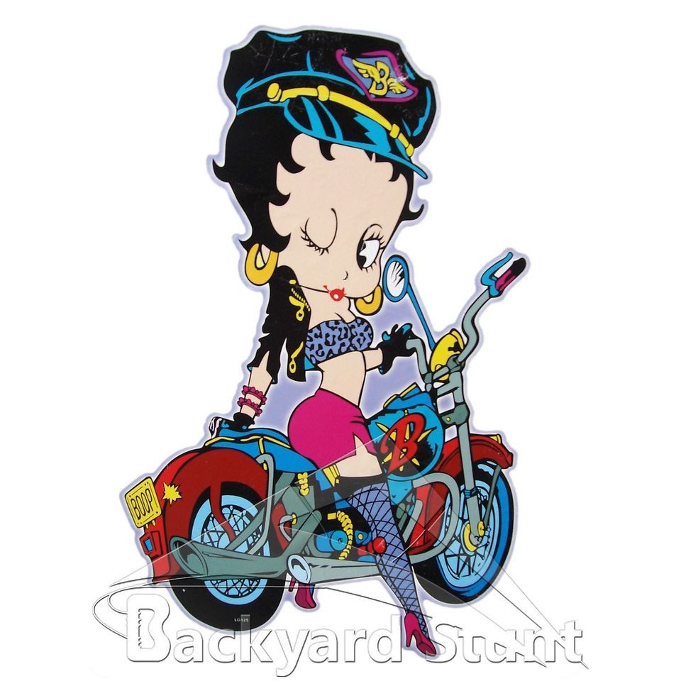 NEW Betty Boop Wall Sticker Cartoon Nostalgia Sexy Biker Game Room 