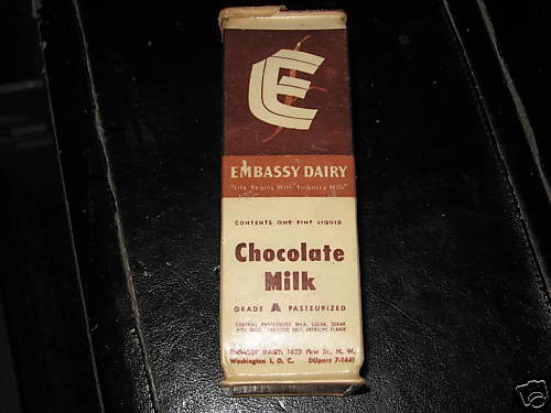 vintage embassy dairy chocolate milk 1 pint container time left