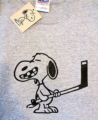 snoopy hockey heavy cotton t shirt large 