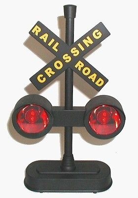 railroad track crossing sign lights train sounds time left