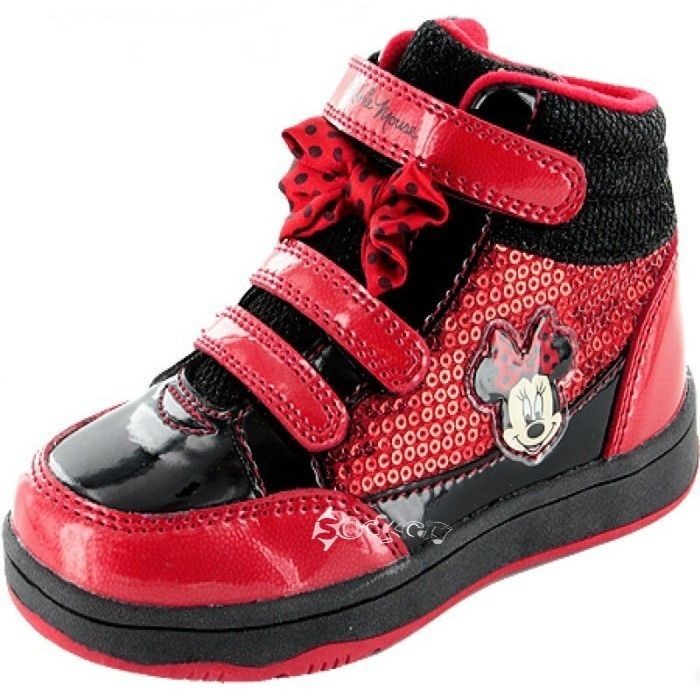 Girls Disney Minnie Mouse Solano Hi Top Trainers Boots Shoe Sizes 6 12