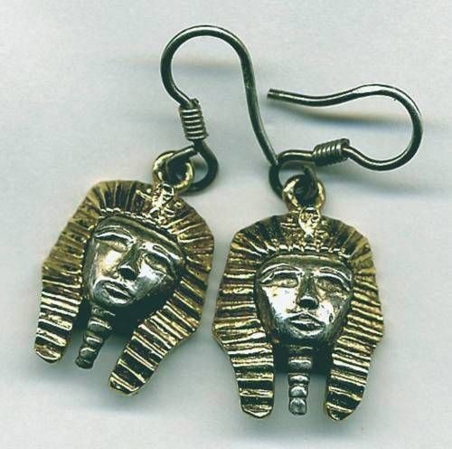 earrings silver egyptian pharaoh gold metal headdress