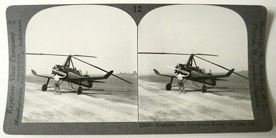 Gyroplane Ready to Take Off Stereoview Keystone Airplanes Series