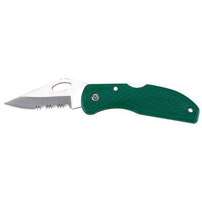 New Rostfrei Folding Pocket Utility Knife Green Leymar Handle Belt 