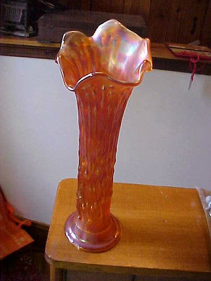 VINTAGE FENTON CARNIVAL GLASS MARIGOLD 12 APRIL SHOWERS VASE