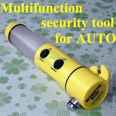 car flashlight safety emergency hammer red beacon light from hong