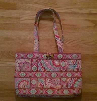 Vera Bradley Tic Toc Toggle clasp Tote Capri Melon Priority Ship $2