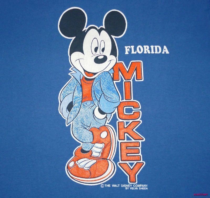 Mickey Mouse Vintage 80s T Shirt Florida Jeans Sneakers Disney Hip 