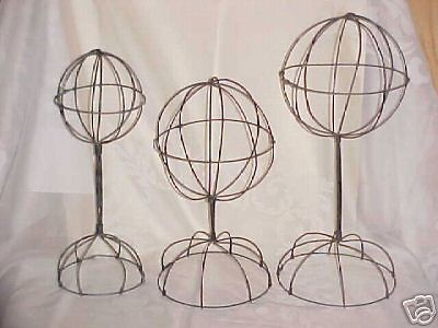 lot 3 assorted vintage look wire hat stands displays time