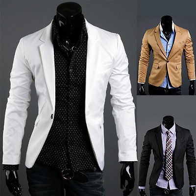  2012 New Stylish Men’s Casual Slim fit One Button Suit 