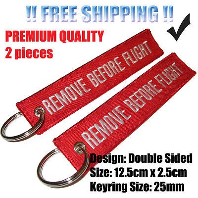   FLIGHT KEYCHAIN KEY CHAIN LUGGAGE TAGS QTY= 2 PIECES RED/White NEW