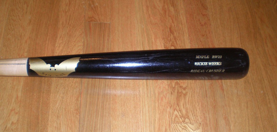 2011 BREWERS Rickie Weeks Game Used SAM bat All Star Central Division 