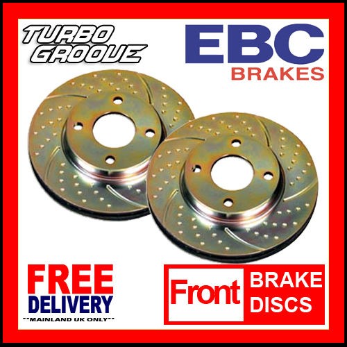 FRONT EBC TURBO GROOVE BRAKE DISCS VOLKSWAGEN TOURAN 1.9 TD 03 10