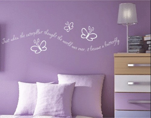 butterfly caterpillar girls wall quote nursery decal 