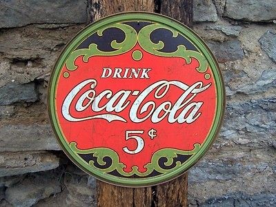   Cent Sign Vintage Antique Style Coke Ad Retro Garage Wall Decor Gift