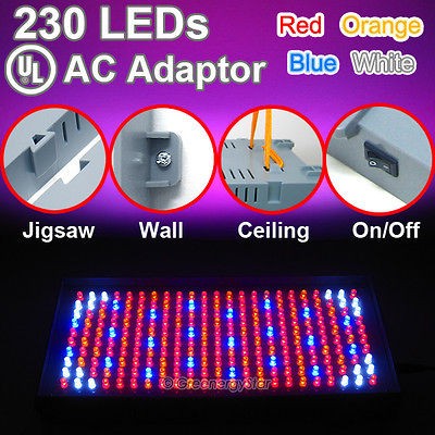   OrangeWhite Hydroponic LED Grow Light Lamp 16 watt 225/120/110V New