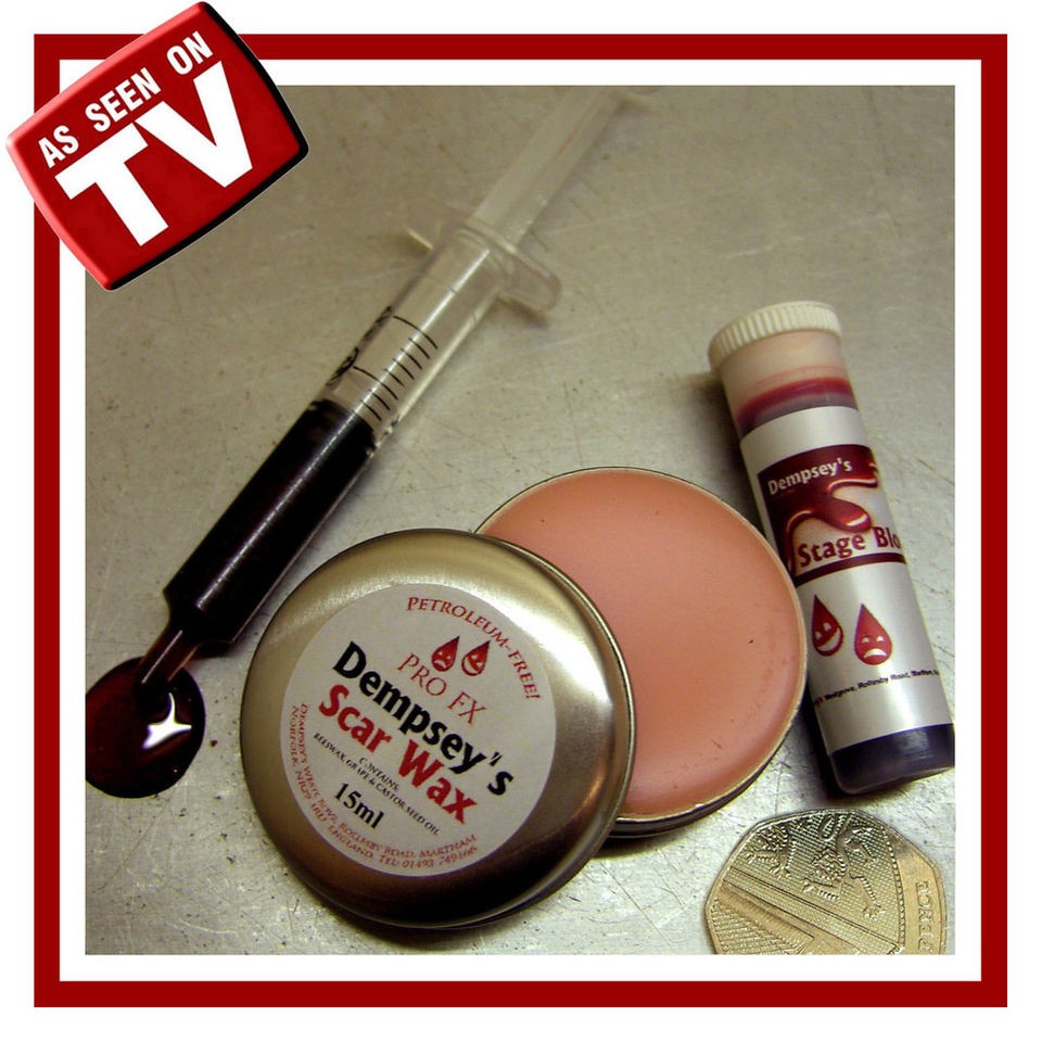 fake blood wound scar wax kit free syringe time left