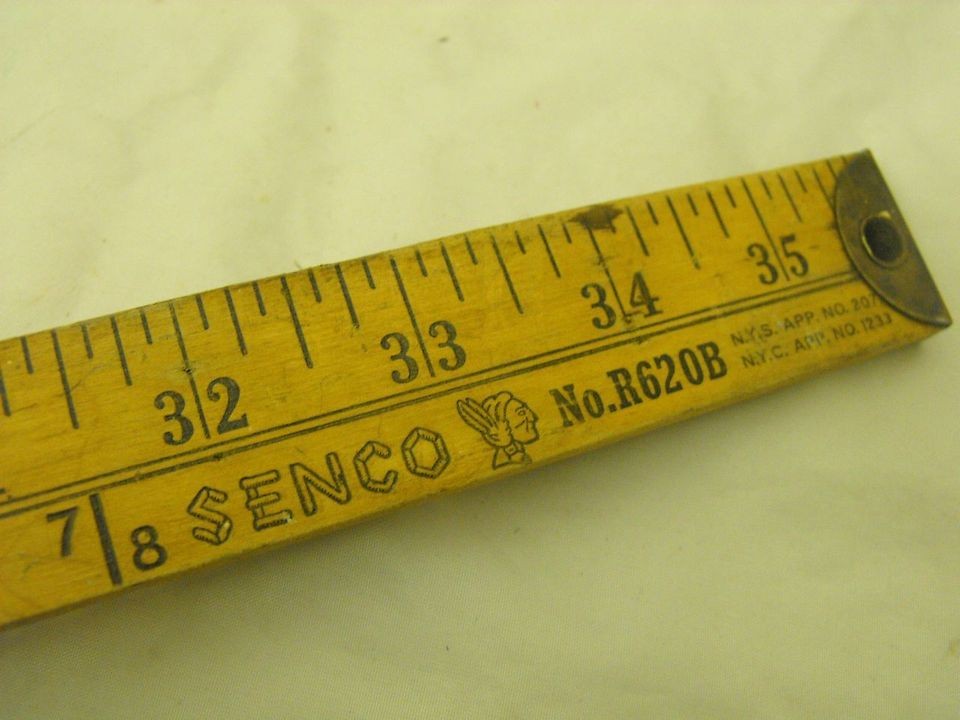 VTG Collector Yard Stick SENCO No. R620B Indian Head Metal Ends