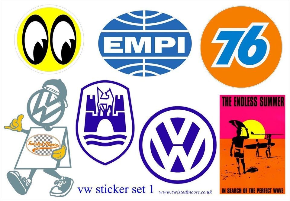 VW Sticker set 1 ideal for camper beetle bug rat indoor outdoor