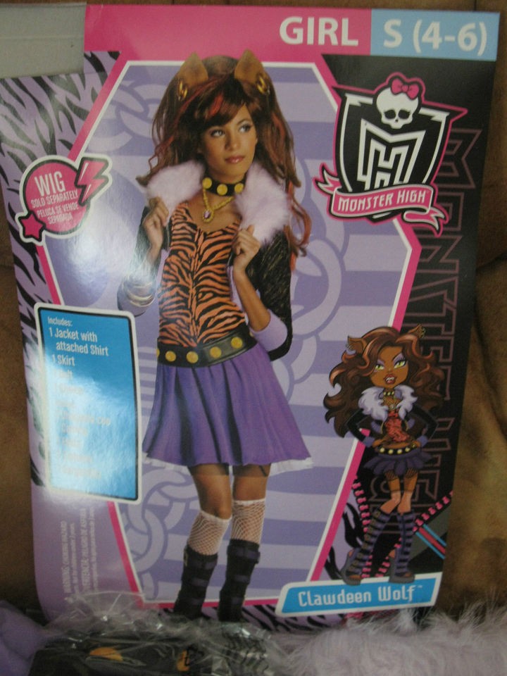 CLAWDEEN WOLF Monster High Childs Girls Halloween Costume Fancy Dress 